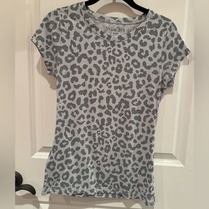 Wound Up Gray Animal Print Tee